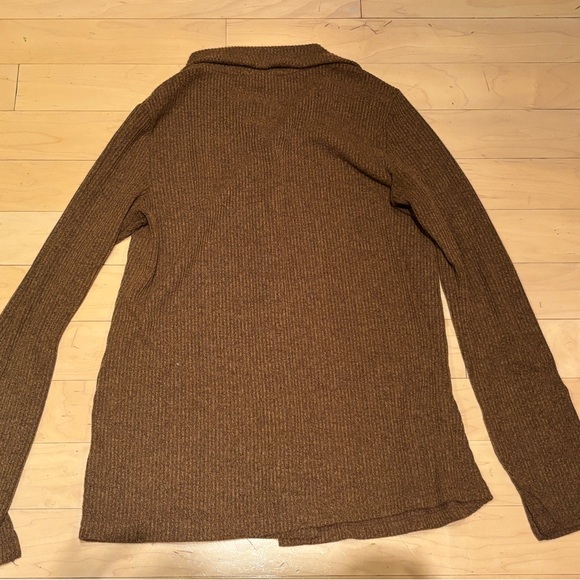 MNG Button Up Blouse Brown Size Medium - Picture 4 of 5